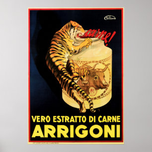 Poster ARRIGONI Extrait réel de viande Italie Supplément 