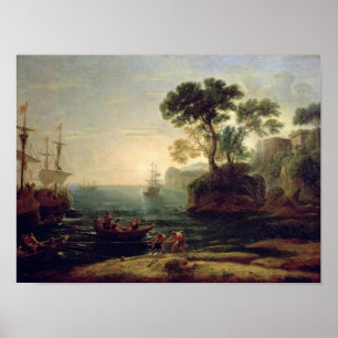 Poster Arrivée d'Aeneas en Italie, l'Aube de la