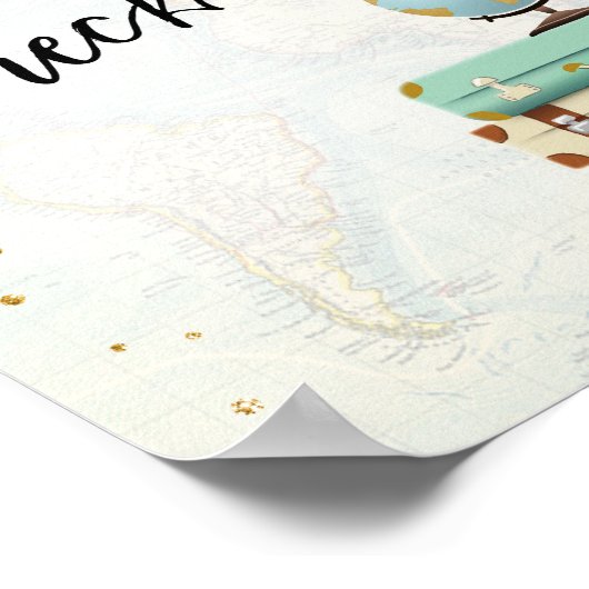 Poster Arrivée des invités Voyage Aventure Rose Enterreme (Coin)