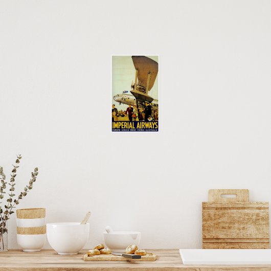 Poster Arrivée d'Imperial Airways (Cuisine)