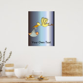 Poster Arrivée du nouveau-né - Une livraison de cigogne v (Cuisine)