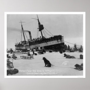 Poster Arrivée Nome, Alaska 1914 de bateau