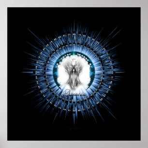 Poster Arsencia Ethereal Silver Light Fractal Art
