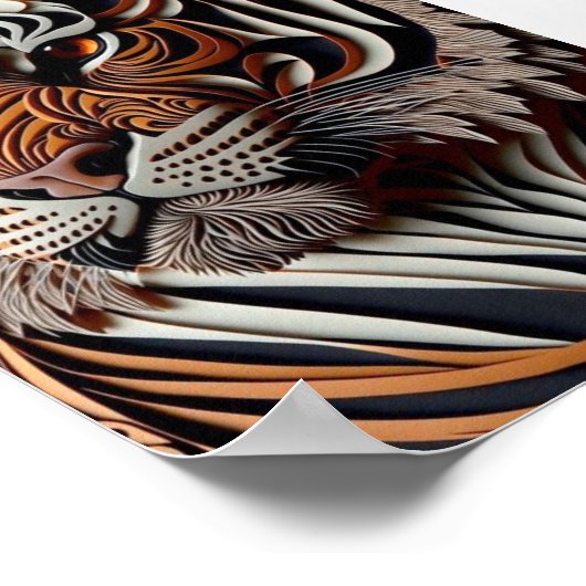 POSTER ART 3D TIGER WALL (Coin)