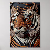 POSTER ART 3D TIGER WALL (Devant)