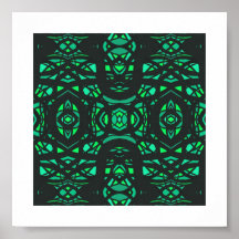 Art à la gouache abstraite vert noir Firebrand