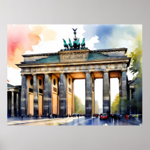 Poster art à l'aquarelle de Berlin