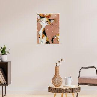 Poster Art à l'Impasto au Couteau à Palette Rose Poussiér