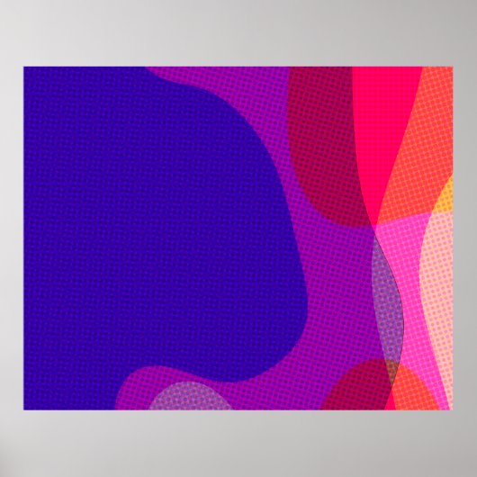 Poster Art Abstrait 4897 - Rose violet orange jaune (Devant)