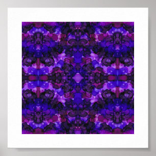 Poster Art abstrait à l'encre alcoolique violet mystique