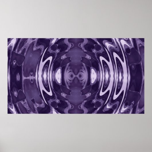 Poster Art abstrait à motif liquide violet miroir (Devant)