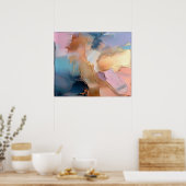 Poster Art Abstrait à Texture Impasto Or Pastel (Cuisine)