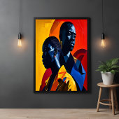 Poster Art Abstrait afrocentrique moderne