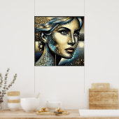 Poster Art Abstrait Ai | Le visage des femmes (Cuisine)