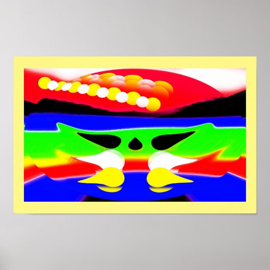 Poster Art abstrait amusant du monde futur (Devant)