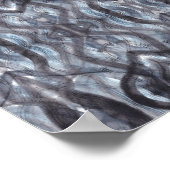 Poster Art abstrait aquarelle bleu foncé (Coin)