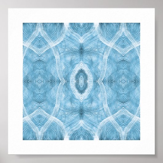 Poster Art abstrait aquarelle bleu Push (Devant)