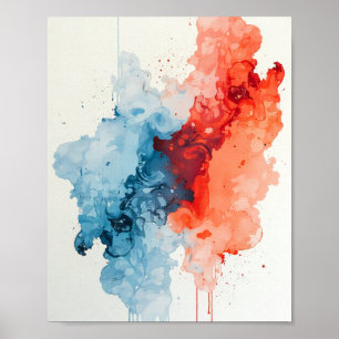 Poster Art Abstrait - Aquarelle Brush Design 2