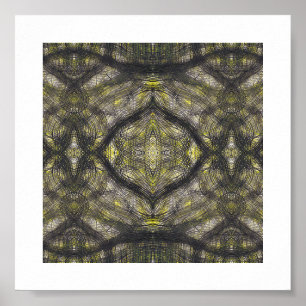 Poster Art abstrait aquarelle jaune foncé