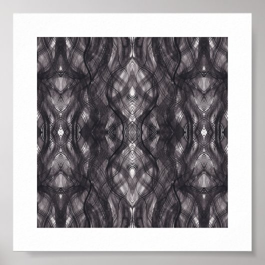 Poster Art abstrait aquarelle noir  (Devant)