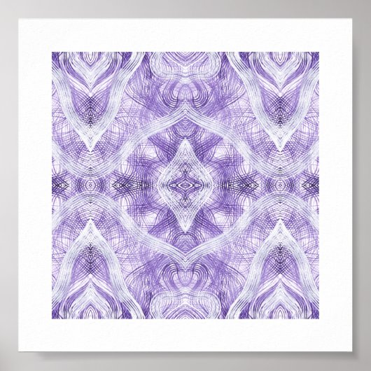 Poster Art abstrait aquarelle violet clair ombré (Devant)