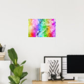 Poster Art Abstrait "Arc-en-ciel" (Bureau à domicile)