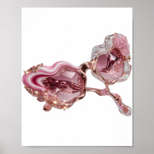 Poster ART ABSTRAIT Argent CAPTIVANT v2 Design Abstrait