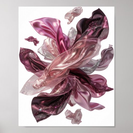 Poster ART ABSTRAIT Argent Classique (Devant)