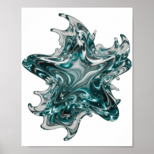 Poster Art abstrait argent DESIGN ABSTRAIT (Devant)