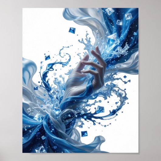 Poster ART ABSTRAIT Argent Iconique Design abstrait (Devant)