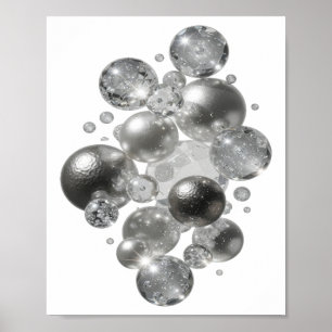 Poster ART ABSTRAIT Argent Moderne v2