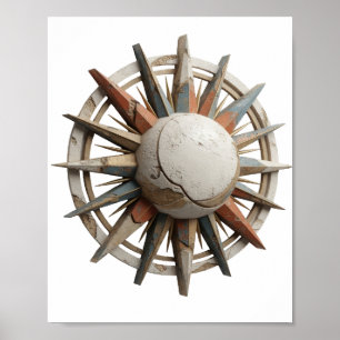 Poster ART ABSTRAIT Argenté Design Moderne Frais