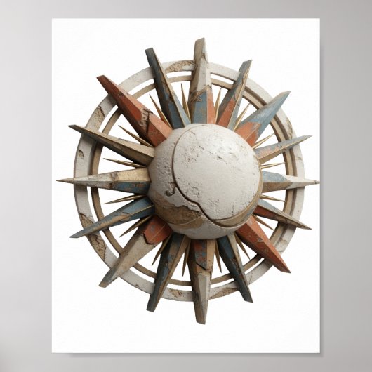Poster ART ABSTRAIT Argenté Design Moderne Frais (Devant)