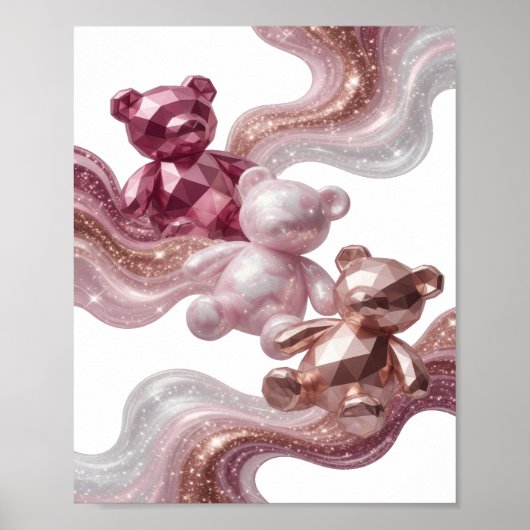 Poster ART ABSTRAIT Argenté Design Moderne Froid (Devant)