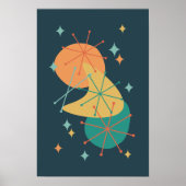 Poster Art Abstrait Atomique Rétro Milieu de Siècle (Devant)