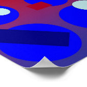 Poster Art Abstrait - Aube Rouge Bleue (Coin)