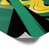 Poster Art Abstrait audacieux avec vagues et lignes dynam (Coin)