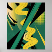 Poster Art Abstrait audacieux avec vagues et lignes dynam (Devant)