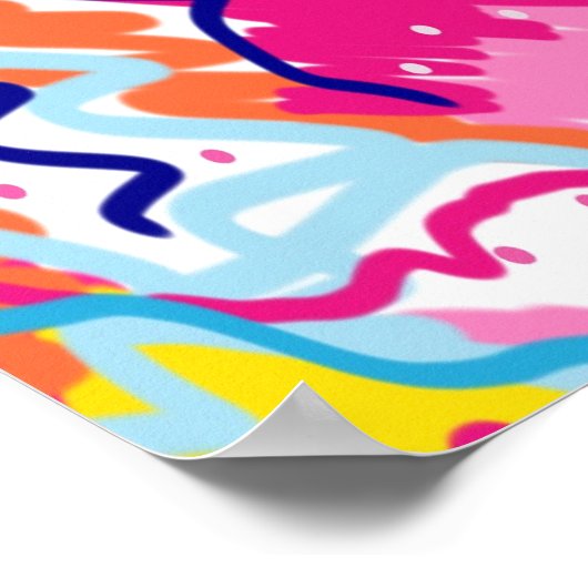 Poster Art Abstrait aux couleurs vives (Coin)