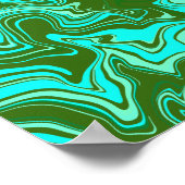 Poster Art Abstrait avec perles vertes et bleues (Coin)