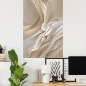 Poster Art Abstrait Beige Sculpté (Bureau à domicile)