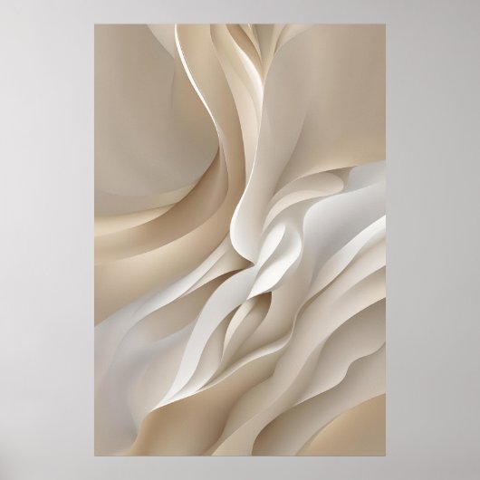 Poster Art Abstrait Beige Sculpté (Devant)
