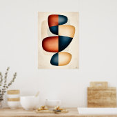Poster Art abstrait biomorphique Japandi Harmony empilé (Cuisine)