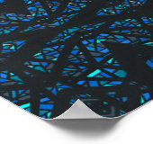 Poster Art Abstrait Bleu Noir Gouache (Coin)