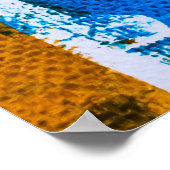 Poster Art abstrait bleu, orange et gris (Coin)