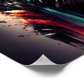 Poster Art abstrait boho avec visage de fille (Coin)