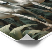 Poster Art Abstrait Chevaux Blanc Art Mur (Coin)