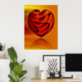 Poster ART Abstrait - Coeur de vie (Bureau à domicile)