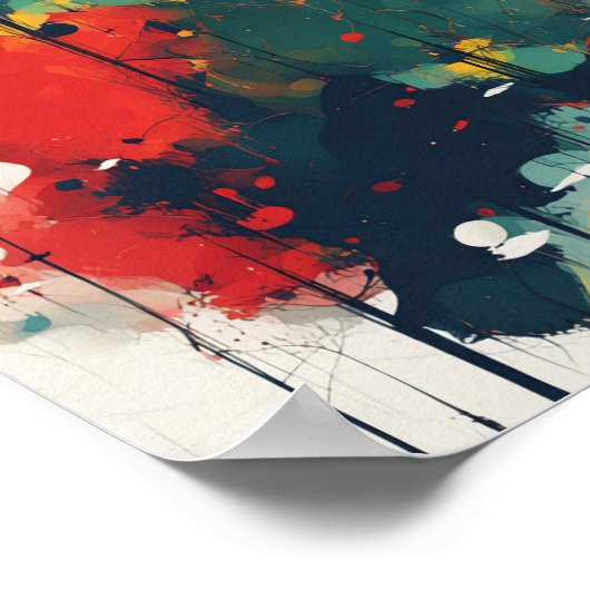 Poster Art abstrait coloré (Coin)