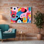 Poster Art Abstrait coloré du milieu du siècle<br><div class="desc">Art abstrait du milieu du siècle énergique et dynamique,  aux teintes rouges,  bleues et jaunes audacieuses et aux détails noirs et blancs frappants. Ces formes abstraites et ludiques ajoutent une touche de fantaisie à tout espace,  ce qui en fait la pièce idéale pour votre maison.</div>